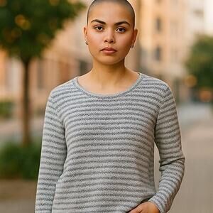 VOLCOM Black & Gray Long Sleeve Side Slit Tunic Pullover Sweater ~ Women's SMALL